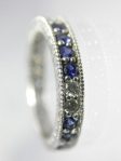 Art Deco Style Sapphire Platinum Band