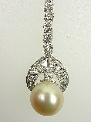 Antique Art Deco Pearl Dangle Earrings