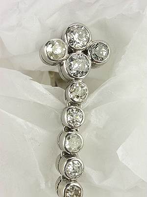Pearl and Diamond Dangle Antique Earrings