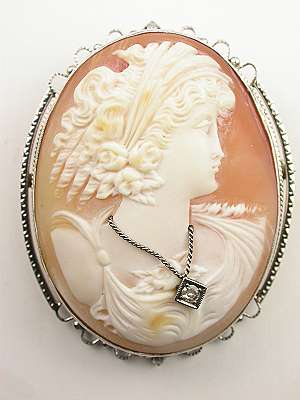 Large Antique Cameo Brooch and Pendant
