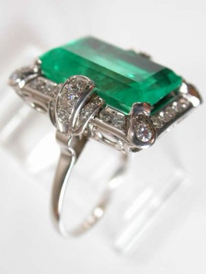 Antique Edwardian Emerald Diamond Ring Platinum Circa 1910 – Antique  Jewellery Online