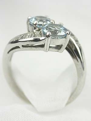 Antique ByPass Aquamarine Engagement Ring