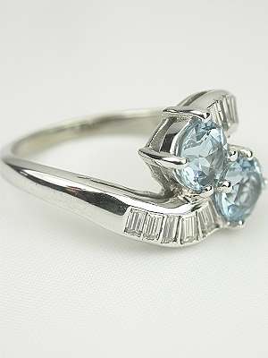 Antique ByPass Aquamarine Engagement Ring