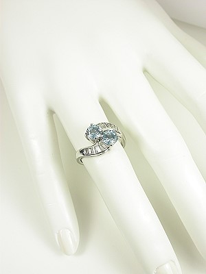 Antique ByPass Aquamarine Engagement Ring