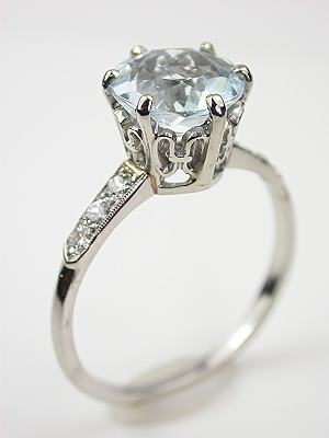 Aquamarine engagement ring, gold promise ring with diamonds / Ariadne |  Eden Garden Jewelry™