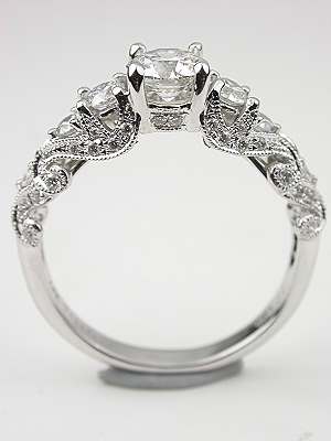 Swirling Diamond Engagement Ring