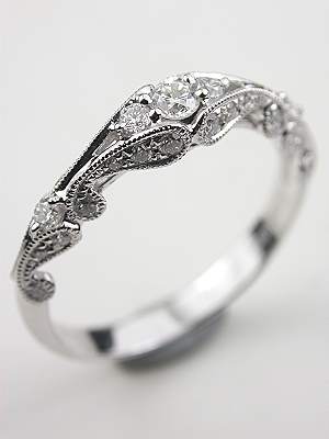 Swirling Diamond Wedding Band