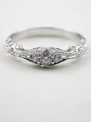 Swirling Diamond Wedding Band