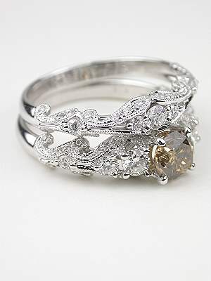 Swirling Diamond Wedding Band