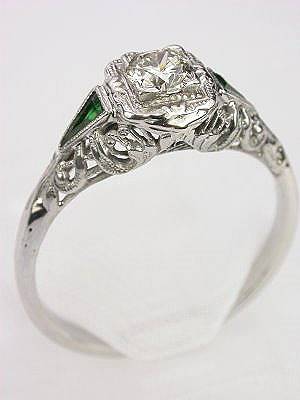 Late Edwardian Filigree Engagement Ring