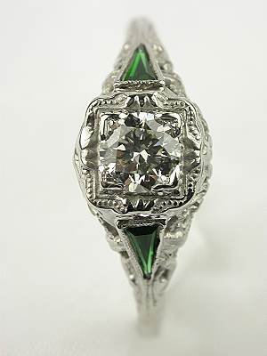 Late Edwardian Filigree Engagement Ring