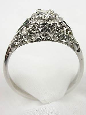 Late Edwardian Filigree Engagement Ring