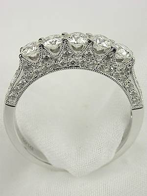 5 stone Engagement Ring 2 carat Center Diamond – Yara Jewellers
