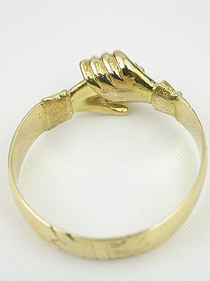 Antique Victorian Clasping Hands Ring