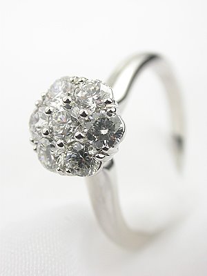 Diamond Cluster Engagement Ring by Jabel