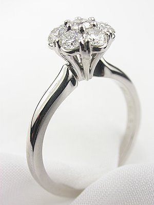 Diamond Cluster Engagement Ring by Jabel