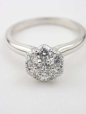 Diamond Cluster Engagement Ring by Jabel