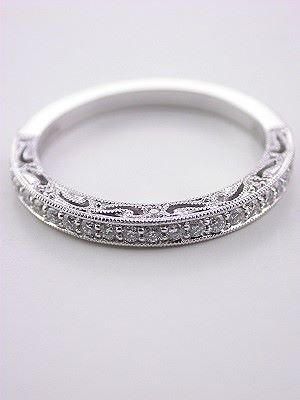 Filigree and Diamond Wedding Ring, RG-3080q