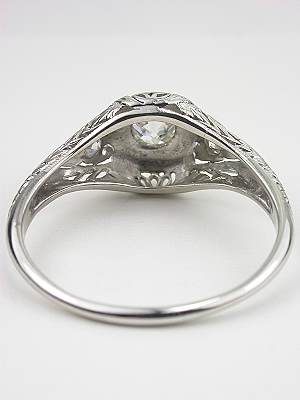 Edwardian Antique Filigree Engagement Ring, RG-3149