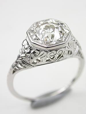 Antique Engagement Ring Antique 1920 S Platinum Diamond Etsy Wedding Rings Vintage Filigree Engagement Ring Antique Engagement Rings