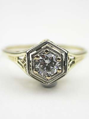 1920s Antique Filigree Engagement Ring, RG-3379