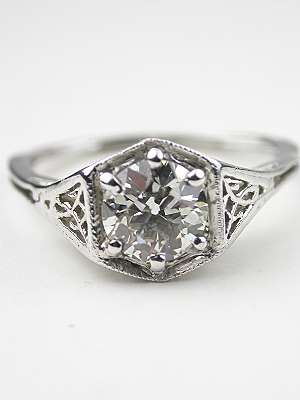  Art Deco Antique Diamond Engagement Ring